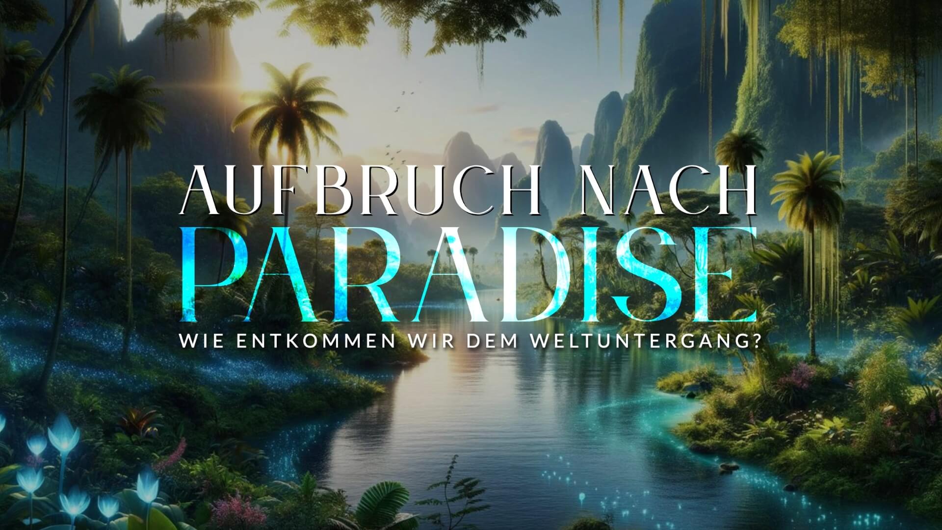 Das Titelbild des Online Kongresses "Aufbruch nach Paradise". Eine kreierte Szenerie die an den Film Avatar erinnert.